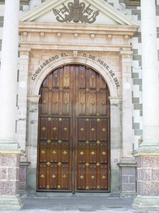 door at Cathedral Basilica de la Inmaculada Conceptión in Mazatlán, Sinaloa, Mexico