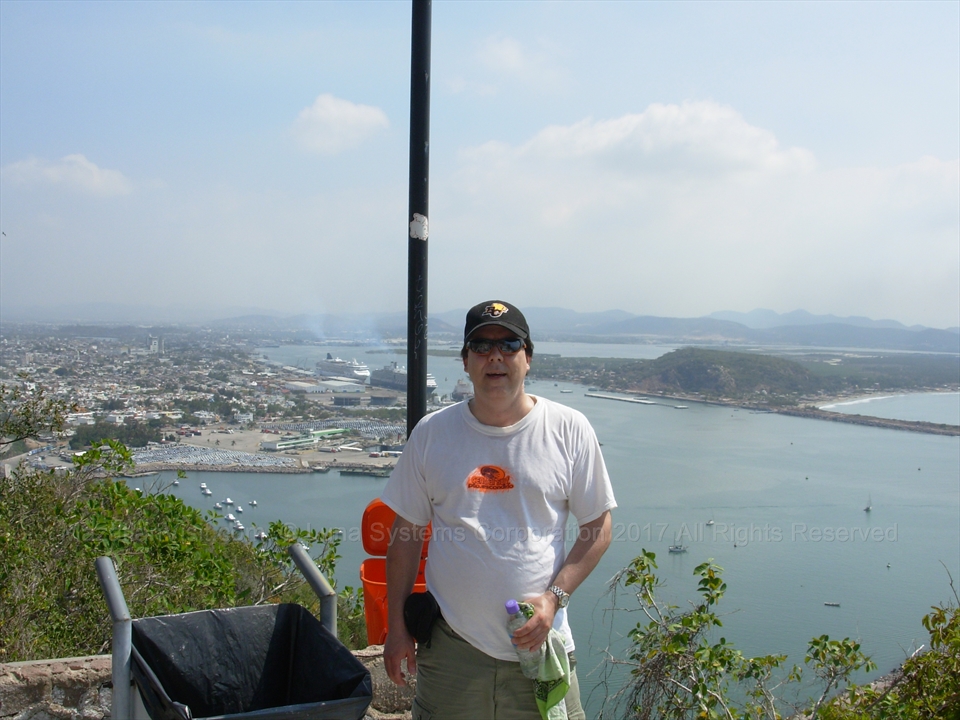 drinking water at the top of El Faro in Mazatlán, Sinaloa, Mexico