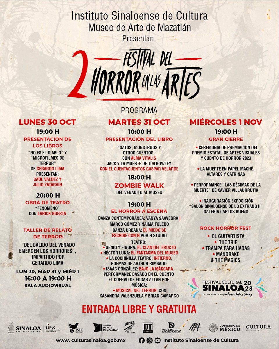 Horror in the Arts Festival in Mazatlán, Sinaloa, Mexico