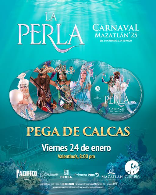 Pega de Calcas Carnival event poster in Mazatlán, Sinaloa, Mexico
