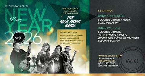 Waters Edge NYE party in Mazatlán, Sinaloa, Mexico