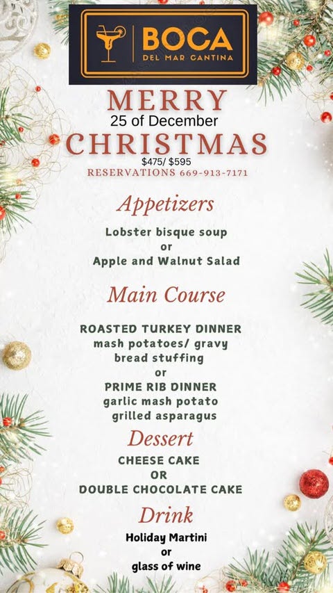 Christmas Dinner at Boca Del Mar Cantina in Mazatlán, Sinaloa, Mexico