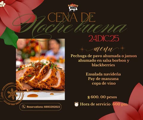 Christmas Eve Dinner at Austin BBQ in Mazatlán, Sinaloa, Mexico