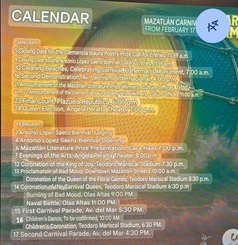 2026 Carnival events in Mazatlán, Sinaloa, Mexico