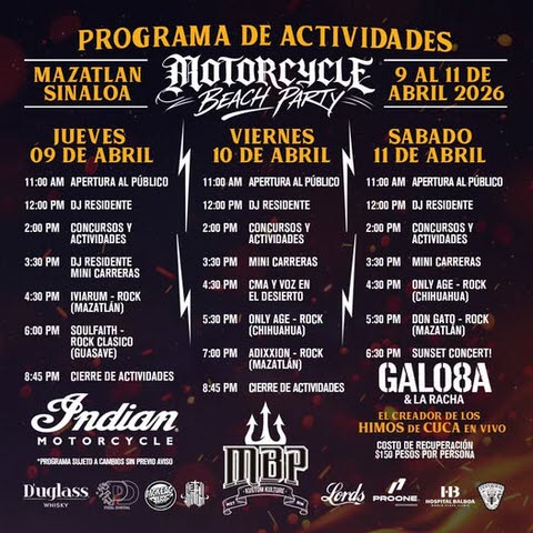 2026 Mazatlán International Motorcycle Beach Party in Mazatlán, Sinaloa, Mexico