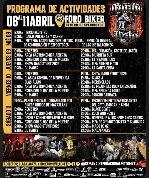 2026 Mazatlán International Motorcycle Beach Party in Mazatlán, Sinaloa, Mexico