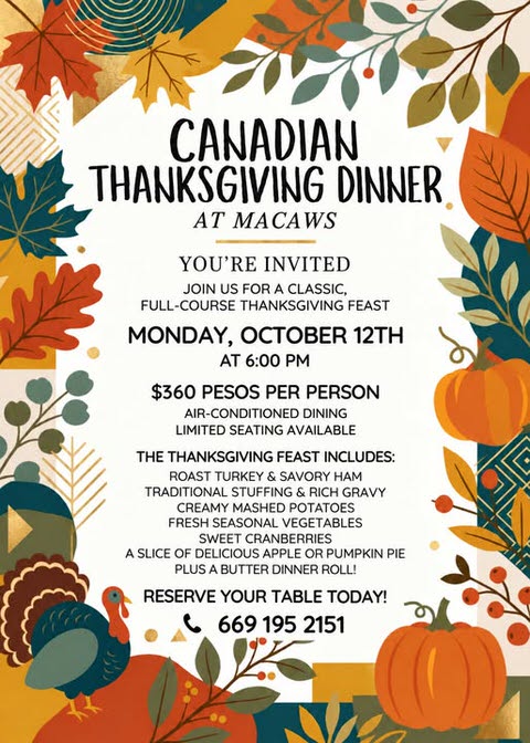 Macaws Canadian Thankgiving